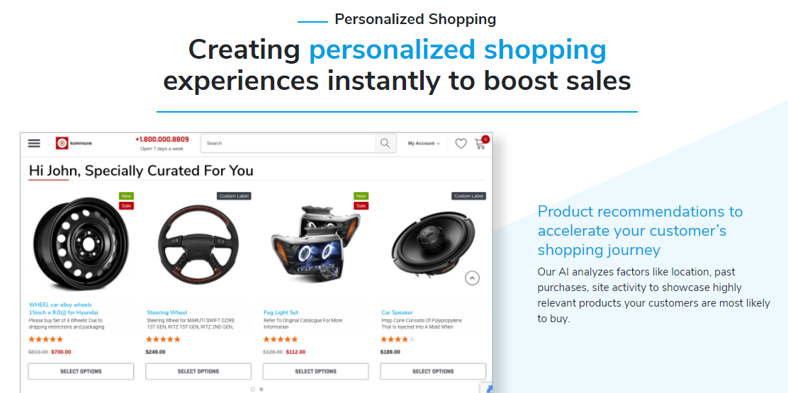 screenshot of ewiz commerce